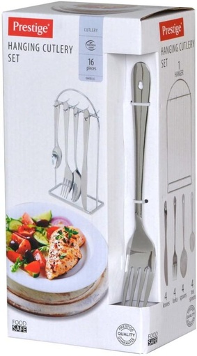 [CYSH4UYRS5UUASJY] Prestige 16 Piece Hanging Stainless Steel Cutlery Set (Pack of 1)
