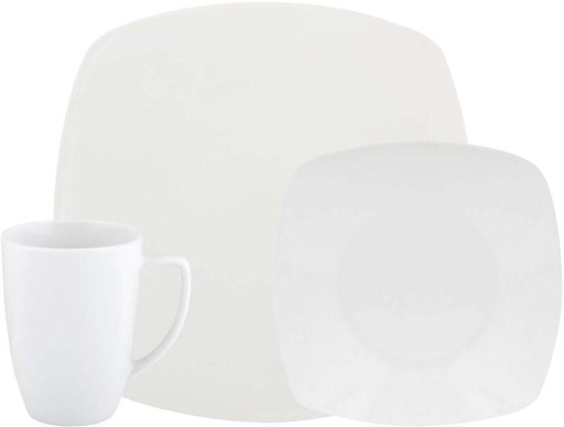 [DNNH3AGRFGGZG7KU] Primaries Ceramic Square Dinner Set 12 piece Dinner Set