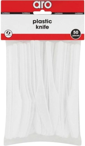 [CYSHFZSRHTZZZ6PU] Aro White Plastic Knives Disposable Plastic Cutlery Set (Pack of 20)