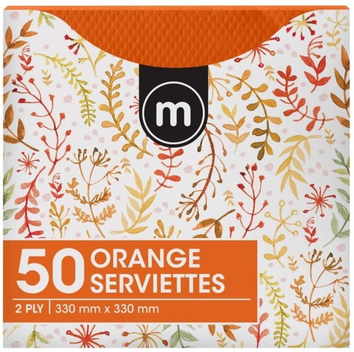 [NPKH226RUMXZC3YE] M Serviettes Orange Cloth Napkins