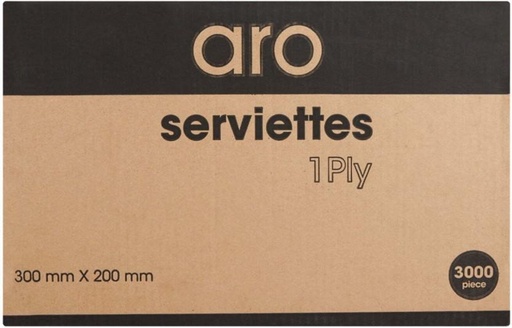 [NPKH226R6QHZXCMH] Aro Serviettes 1 Ply White Paper Napkins