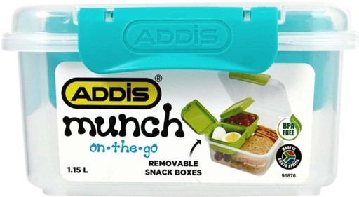 [LBXH29744VZBTKR2] Addis Munch On The Go Lunch Box 2 Containers Lunch Box (1015 ml, Thermoware)