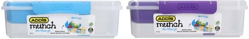 [LBXH2974X3ZEEPHW] Addis Munch On The Go Lunch Box 2 Containers Lunch Box (2100 ml, Thermoware)