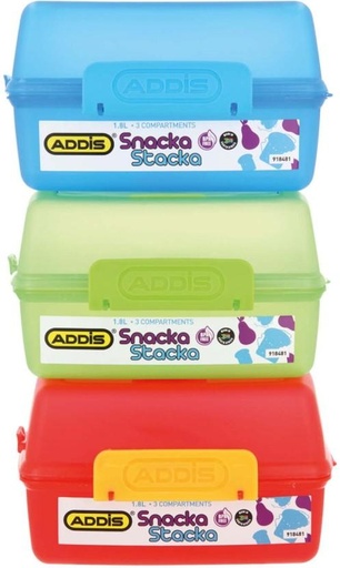 [LBXH29748GGMZGSA] Addis Snacka Stacka Lunch Box 3 Containers Lunch Box (1800 ml, Thermoware)