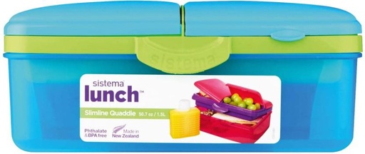[LBXH2974NTH9KESP] Sistema Slimline Quaddie Trend 2 Containers Lunch Box (1500 ml)