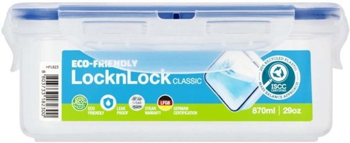 [LBXH29749NSBCYW2] Lock & Lock Sandwich Box Square 1 Containers Lunch Box (870 ml, Thermoware)