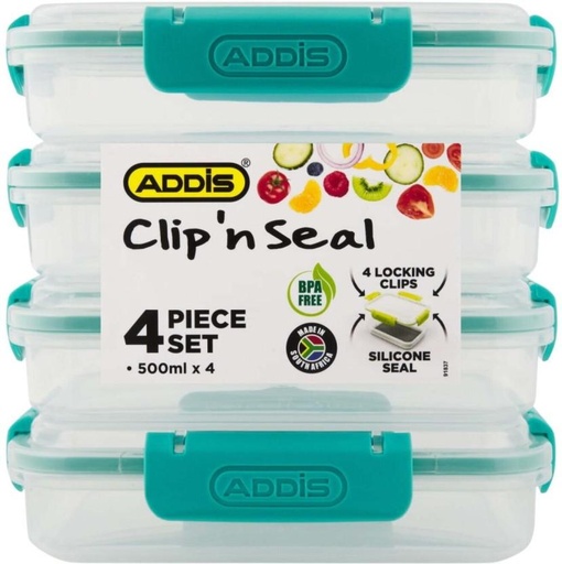 [LBXH2974HFFWTMKR] Addis Clip 'N Seal Set 1 Containers Lunch Box (500 ml, Thermoware)