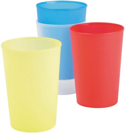 [GLSH28NHAKMQGAXR] Alplas (Pack of 6) Tumbler Water/Juice Glass Set (250 ml, Multicolour)