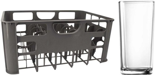 [GLSHFQZEPFCQVH43] Regent (Pack of 24) Hiball Water/Juice Glass Set (270 ml, Grey)