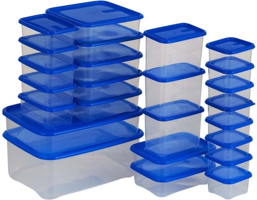 [CNRH7Z3AWJ7FCCY3] Addis Plastic Grocery Container  - 11500 ml (Pack of 50, White, Blue)