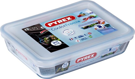 [CNRH2YY5YBQZVK5G] Pyrex Glass Fridge Container  - 800 ml (White)