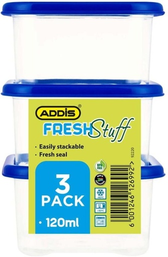 [CNRH27SYK8VVEFSD] Addis Plastic Fridge Container  - 120 ml (Blue)