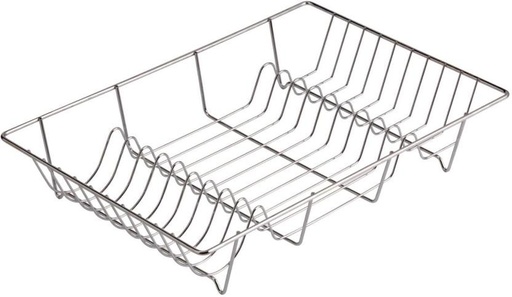 [KRKH7TM9FSGJDQVC] Primaries Large Dish Rack Carbon Steel Dish Drainer Kitchen Rack (Silver)