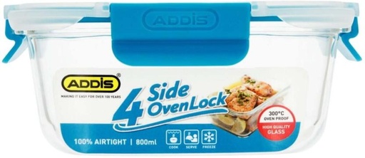 [CNRH7Z3AVFDDRYAX] Addis Glass Utility Container  - 800 ml (White, Blue)