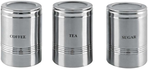 [CNRH27RRQRKQXHJV] Primaries Stainless Steel Grocery Container  - 750 l (Pack of 3, Silver)