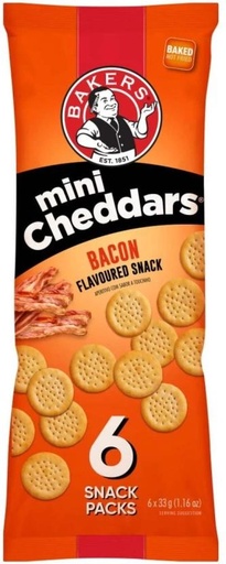 [CKBHFU62NFBNHD2G] Bakers Mini Cheddars Bacon Flavoured Cheeselets (33 g)