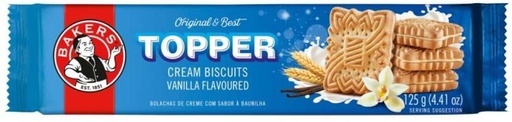 [CKBH4TVCZVEJE8FZ] Bakers Topper Vanilla Flavoured Biscuits Cream Filled Biscuit (125 g)