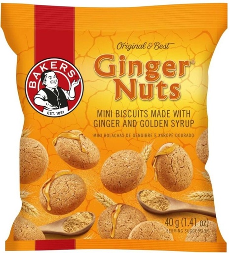 [CKBHFU62MGPZPHZG] Bakers Ginger Nuts Mini Biscotti (40 g)