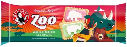 [CKBHFU62ZCHBDF5R] Bakers Zoo Vanilla Flavoured Iced Biscuits Cream Cracker Biscuit (150 g)