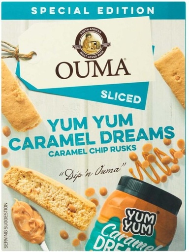[RSKH4YGADXG7GW8Y] Ouma Yum Yum Caramel Dreams Peanut butter, Caramel flavoured Wheat Rusk (450 g)