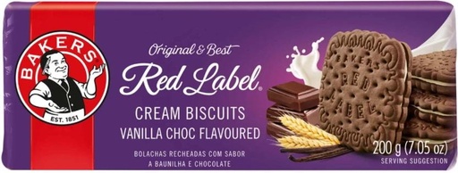 [CKBH4TVCQK9HZZ7F] Bakers Red Label Vanilla Choc Flavoured Biscuits Cream Filled Biscuit (200 g, Pack of 12)