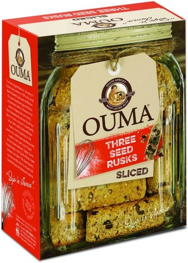 [RSKHFZTA4WDQ7NHH] Ouma Sliced Butter flavoured Three Seed Rusk (12 x 450 g)