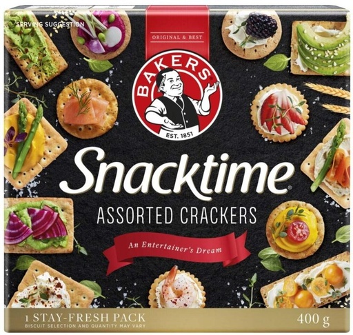 [CKBHFU62NPQMNKYY] Bakers Snacktime Crackers Assorted Biscuit (400 g)