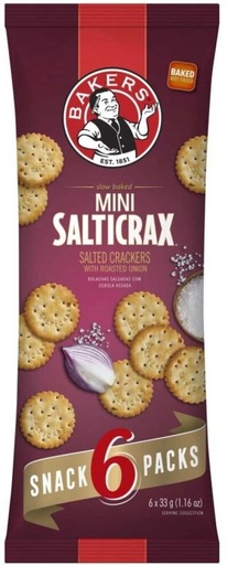 [CKBHFU6EGJCB8FTM] Bakers Mini Salticrax Roasted Onion Crackers (198 g)