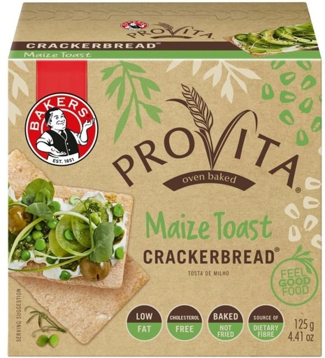 [CKBHFU62P3TXRGZW] Bakers Provita Maize Toast Cracker Bread Bakery Biscuit (125 g)