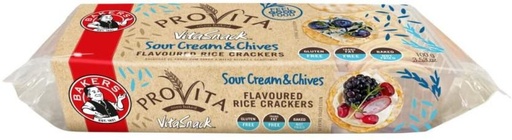 [CKBHFU63GWJAJRVM] Bakers Provita Vitasnack Sour Cream Chives Flavoured Rice Cracker (100 g, Pack of 12)