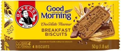 [CKBH4TVCNGDKBF3Y] Bakers Good Morning Breakfast Biscuits Chocolate Flavour Breakfast Biscotti (50 g, Pack of 16)