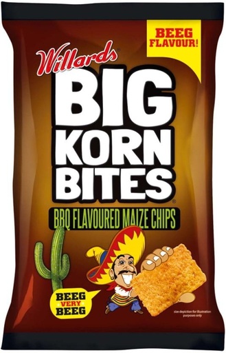[CPSHFS7YNBUXZQZJ] Willards Big Corn Bites BBQ Flavoured Maize Chips (1 x 120 g)