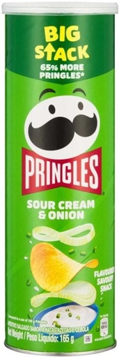[CPSH7M5QFH65MRZD] Pringles Potato Chips Sour Cream & Onion Chips (1 x 165 g)