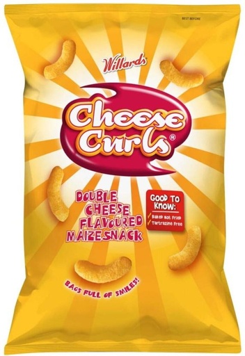 [CPSH7M5ERRBHAARM] Willards Cheese Curls Cheese Maize Snack (1 x 90 g)