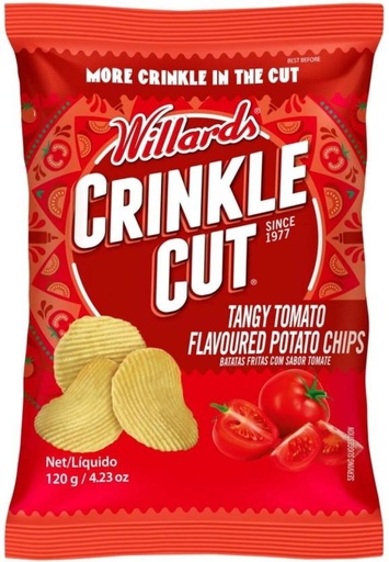 [CPSH4S5FU8SEZAZE] Willards Crinkle Cut Tangy Tomato Flavoured Potato Chips (1 x 120 g)