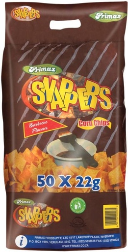 [CPSHFS7YRD2CGZPG] Frimax Snappers Barbeque Chips (50 x 22 g)