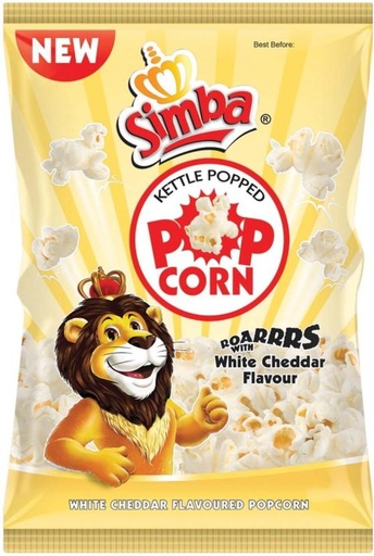 [PCOHFUDTMYF9Y5DH] Simba Kettle Popped White Cheddar Popcorn (90 g, Pack of 16)