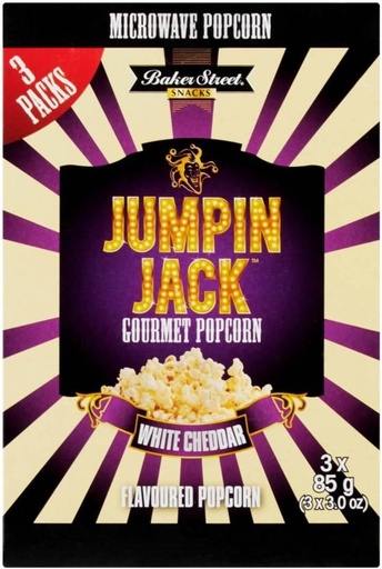 [PCOHFUDYHBFJ253H] Jumpin Jack Microwave Gourmet White Cheddar Popcorn (85 g, Pack of 3)