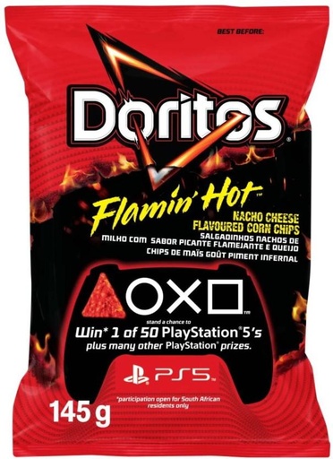 [CPSHFS7YMP9SEZGV] Doritos Flamin Hot Nacho Cheese Flavoured Corn Nachos (20 x 145 g)
