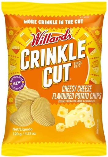 [CPSH4S5F7QZF4SCV] Willards Crinkle Cut Cheese Flavoured Potato Chips (20 x 120 g)