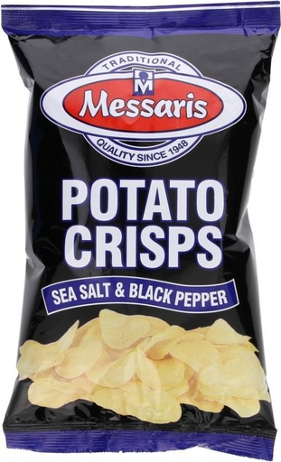 [CPSH4S5FKYY6RFPC] Messaris Potato Crisps Sea Salt & Black Pepper Chips (1 x 125 g)