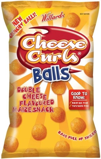 [CPSH4S5FVXSFSAUH] Willards Double Cheese Flavoured Curls Balls Puffcorn (18 x 100 g)