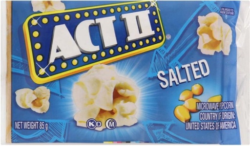 [PCOHFUDT5U4FHR3Q] Act II Microwave Salt Popcorn (85 g, Pack of 12)