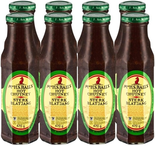 [SKPH5YGHHGSRCURY] MRS BALL'S Sterk Blatjang Dip (8 x 470 g)