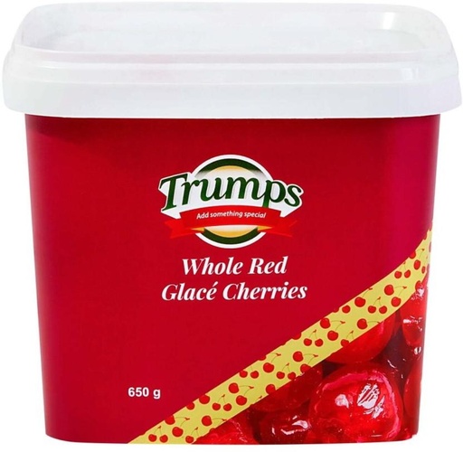 [NDFH4UXJFHFAZ3XA] Trumps Whole Red Glace Baking Cherries (650 g)