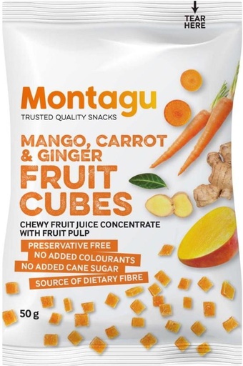 [NDFH4UXJG9KARYRR] Montagu Fruit Cubes Mango Carrot & Ginger Cubes (50 g)