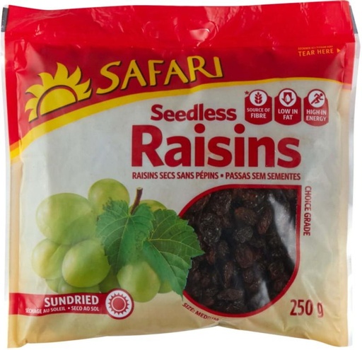 [NDFHFTAYGT8GRHZU] Safari Seedless Choice Raisins (40 x 250 g)