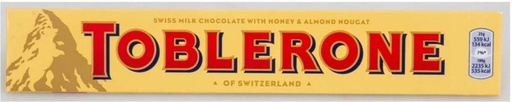 [CHOH26QBHSGQAVYY] Toblerone Swiss Milk Chocolate Honey and Almond Nougat Milk Chocolate Slabs (100 g)