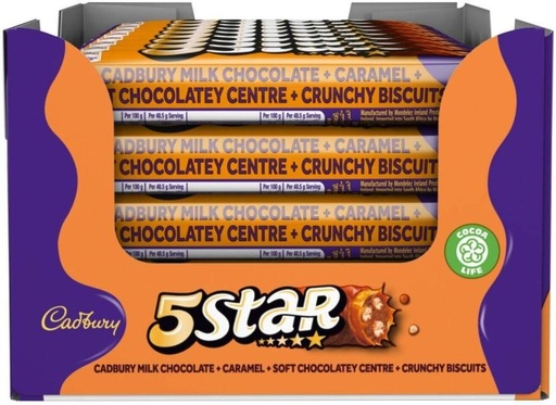 [CHOH26PZUZJMFUNM] Cadbury 5-Star Caramel Milk Chocolate Bars (32 x 48.5 g)