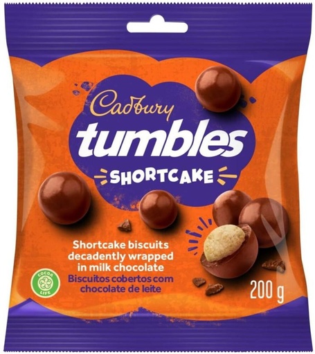 [CHOH7KQXRRXNBRNH] Cadbury Tumbles Shortcake Milk Chocolate Bites (200 g)